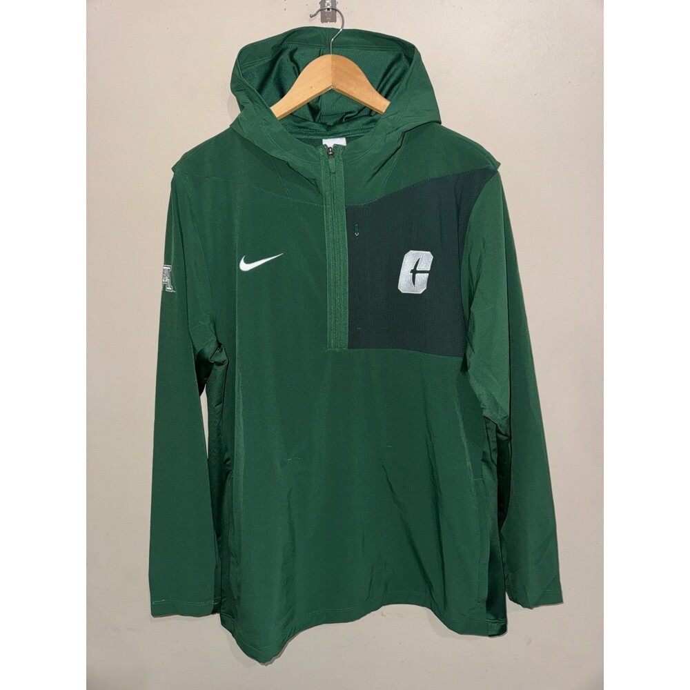 Nike UNC Charlotte 49ers Football Team Issued PE Pregame 1/4 Zip Hooded Jacket L